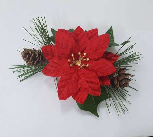 Poinsetta And Ivy Christmas Spray
